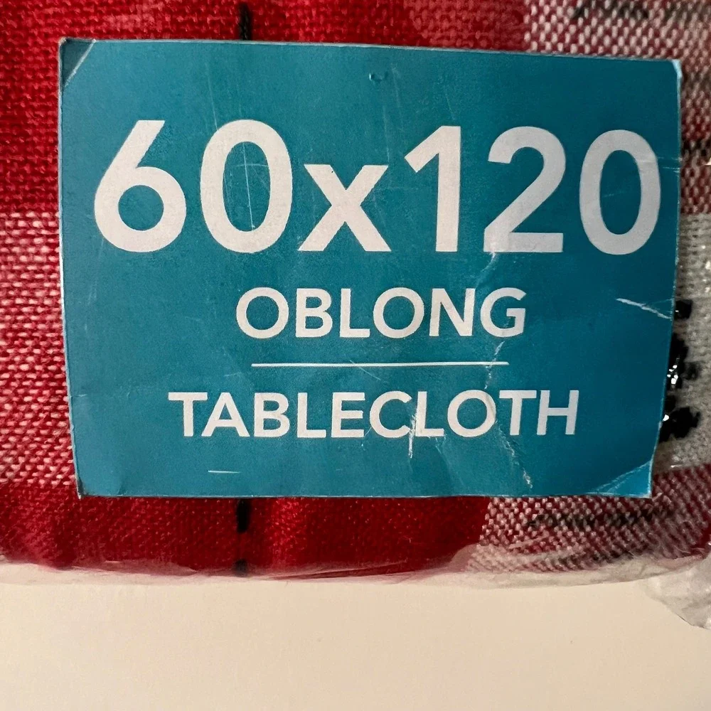 Sherwood Tree Dobby Tablecloth Red‎ 60 x 120 NIP Cotton